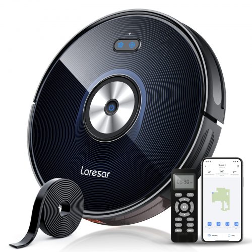 Robot Vacuum Cleaner, Laresar Grande 1 Self-Charging Robotic Vacuum 2500Pa Suction, Mopping Function, App Control, Compatible with Alexa & Google Assistant, Ultra-Slim, Ideal for Pet Hair and Carpet