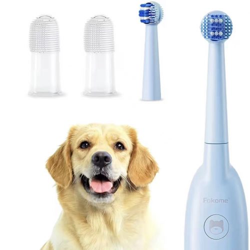 PETPAL Dog Electric Toothbrush, Pet Toothbrush with 3 Modes, 2 Soft Finger Brushes 1 Replacement Head, Easy Teeth Cleaning Perfect for M&L Size Dog, Pet Dental Care Kit, Addition Bad Breath Tartar, BPA Free