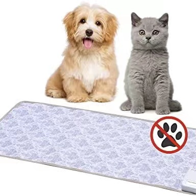 PETPAL Repellent Mat for Cats and Dogs Behavior Training , 32*15 Inches Pet Shock Mat for Cats Deterrent Indoor Furniture,Electric Fence Battery-Operated with 3 Training Modes (Elegant Printing)