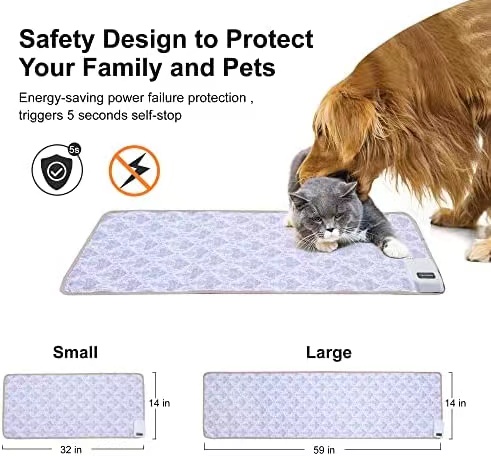 PETPAL Repellent Mat for Cats and Dogs Behavior Training , 32*15 Inches Pet Shock Mat for Cats Deterrent Indoor Furniture,Electric Fence Battery-Operated with 3 Training Modes (Elegant Printing)