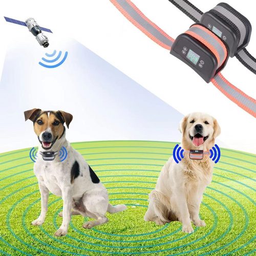 PETPAL Wireless Dog Fence GPS Pet Containment System, GPS Electric Dog Fence Accurate Wireless Dog Boundary Container, Range Up to 3281 FT, Waterproof Rechargeable Collar Receiver